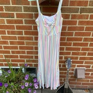 Vintage fun funky rainbow striped sundress